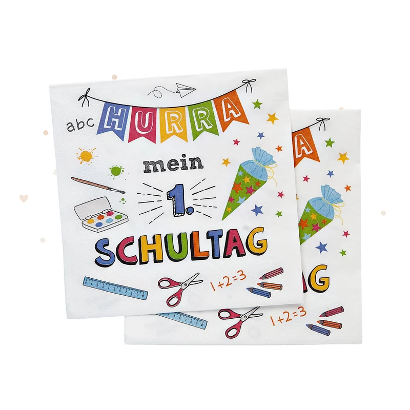 Servietten Hurra mein 1. Schultag 20er Set 16 x 16 cm