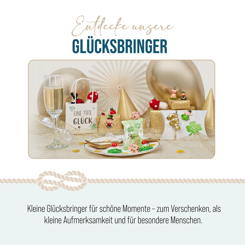 Glücksschwein Figuren 2er Set Weiß-Gold mit Federkragen, 8 cm