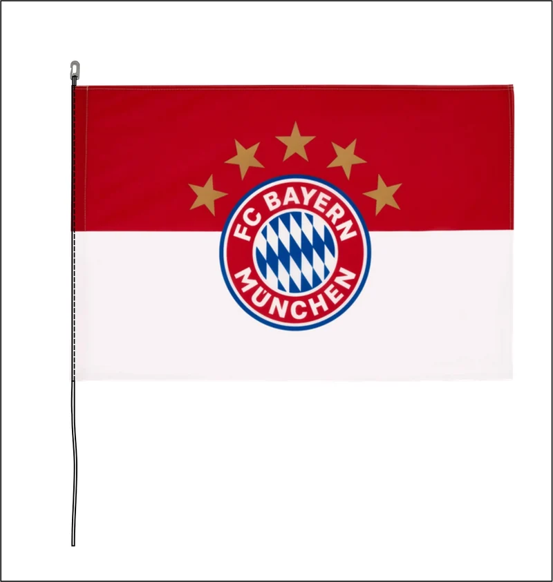 FC Bayern Fahne mit Karabinerhaken & Seil