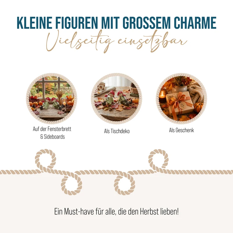 Fliegenpilz-Kinder Figuren 2er Set sitzend 7,5 x 5 x 6,5 cm rot grün