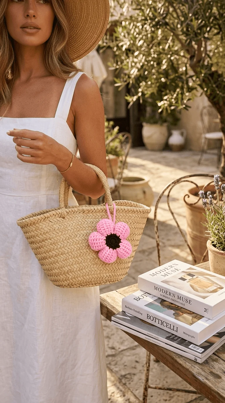 Handmade Crochet Flower Keychain