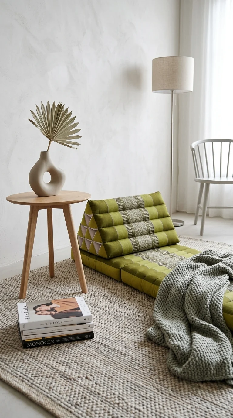 MO RA KOT Thai Triangle Cushion 3 Fold (Light Green)