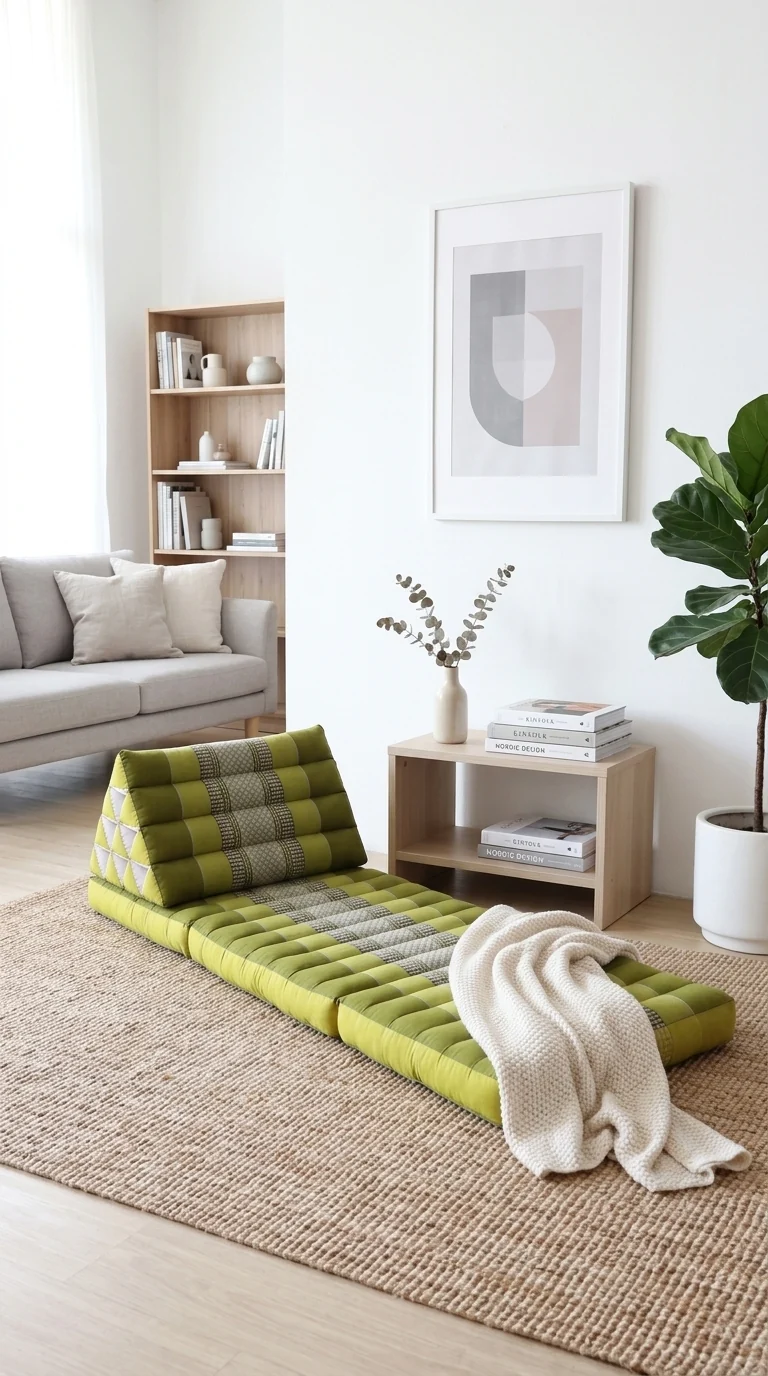 MO RA KOT Thai Triangle Cushion 3 Fold (Light Green)