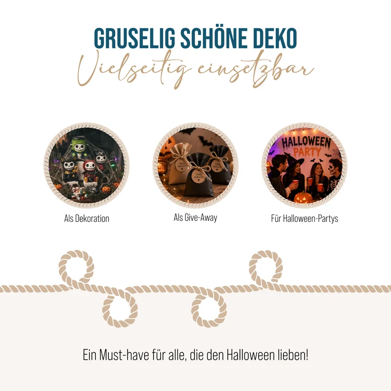 Halloween Dekofiguren 4er Set – Monster ca. 8 × 6 cm