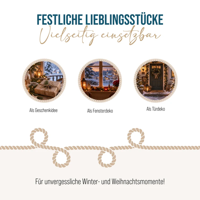 3er Set Filzsterne zum Aufhängen – Rot, Grau und Weiß, 15 cm