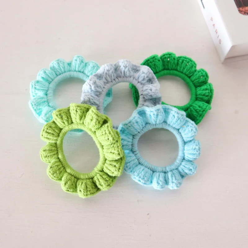 Green Tones - Hand Crochet Scrunchies