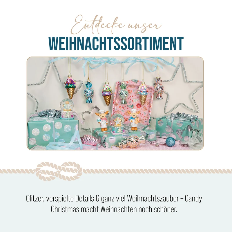 Christbaumschmuck Eistüten Glas 3er Set mit Perlenbesatz