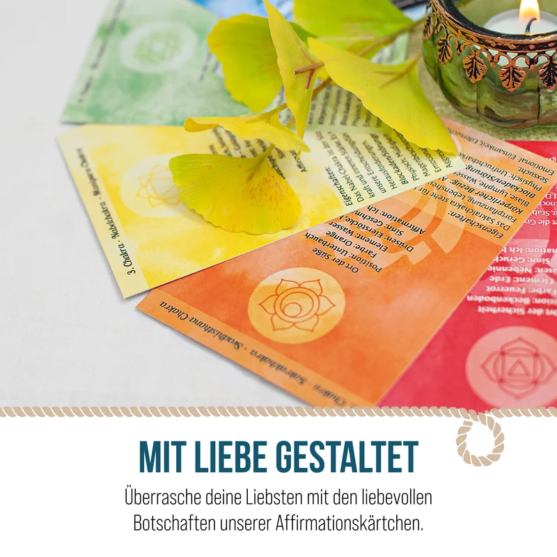 7 Chakra Karten Set mit Erklärungskarte DIN A6 – 8 Karten