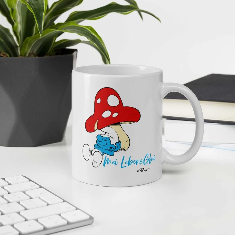®Die Schlümpfe Tasse "Do legst di nieda"