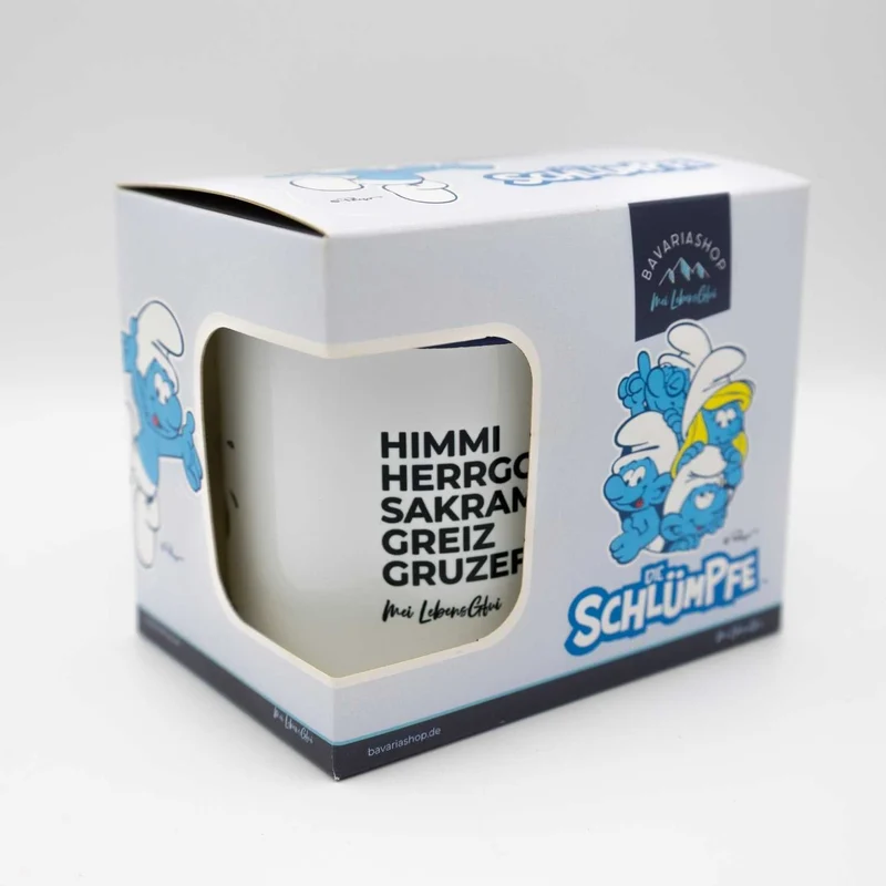 ®Die Schlümpfe Emailletasse "Himme Herrgott"