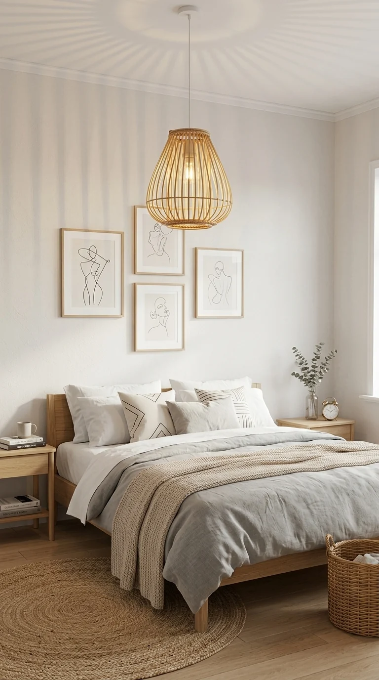 BAI FERN - Rattan and bamboo pendant light shade