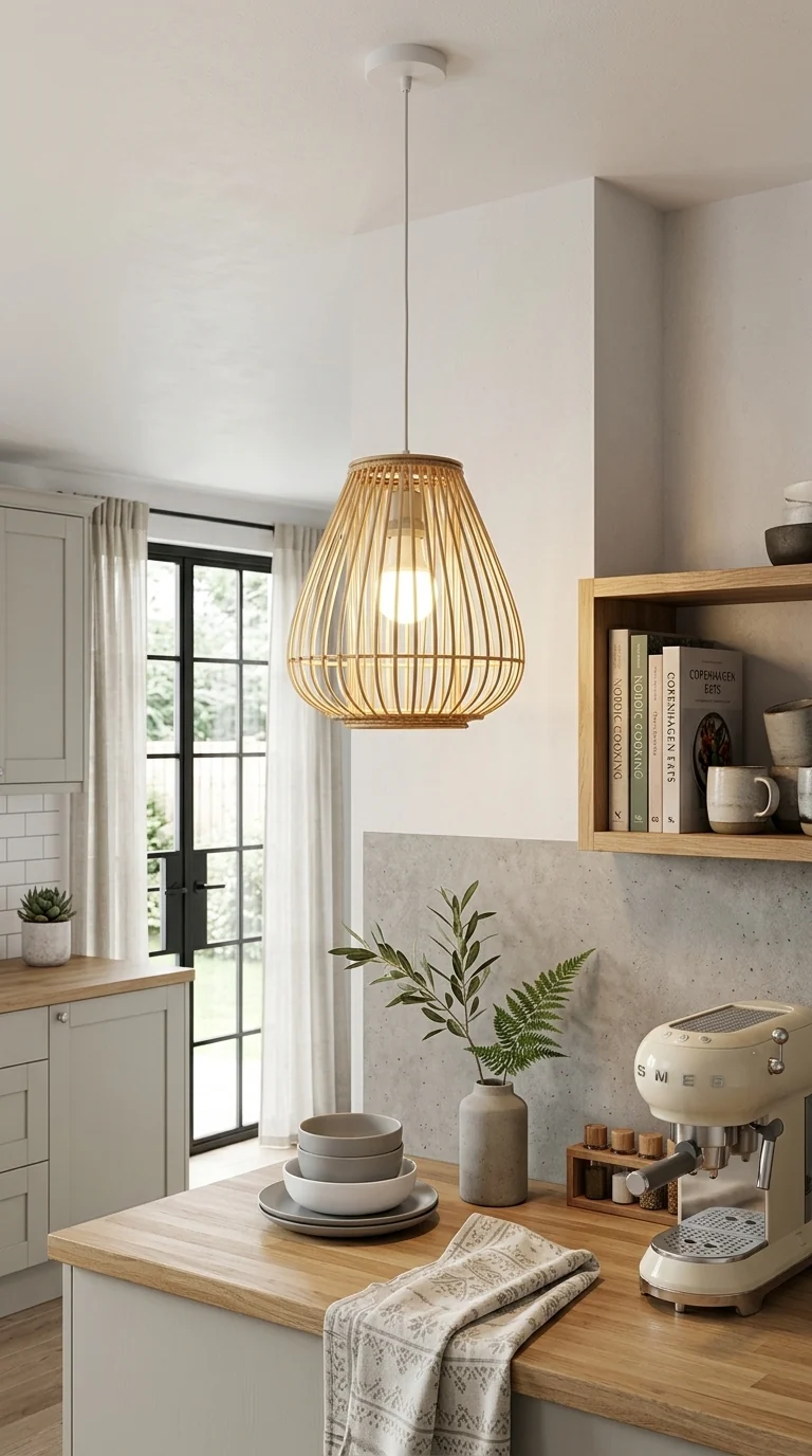BAI FERN - Rattan and bamboo pendant light shade