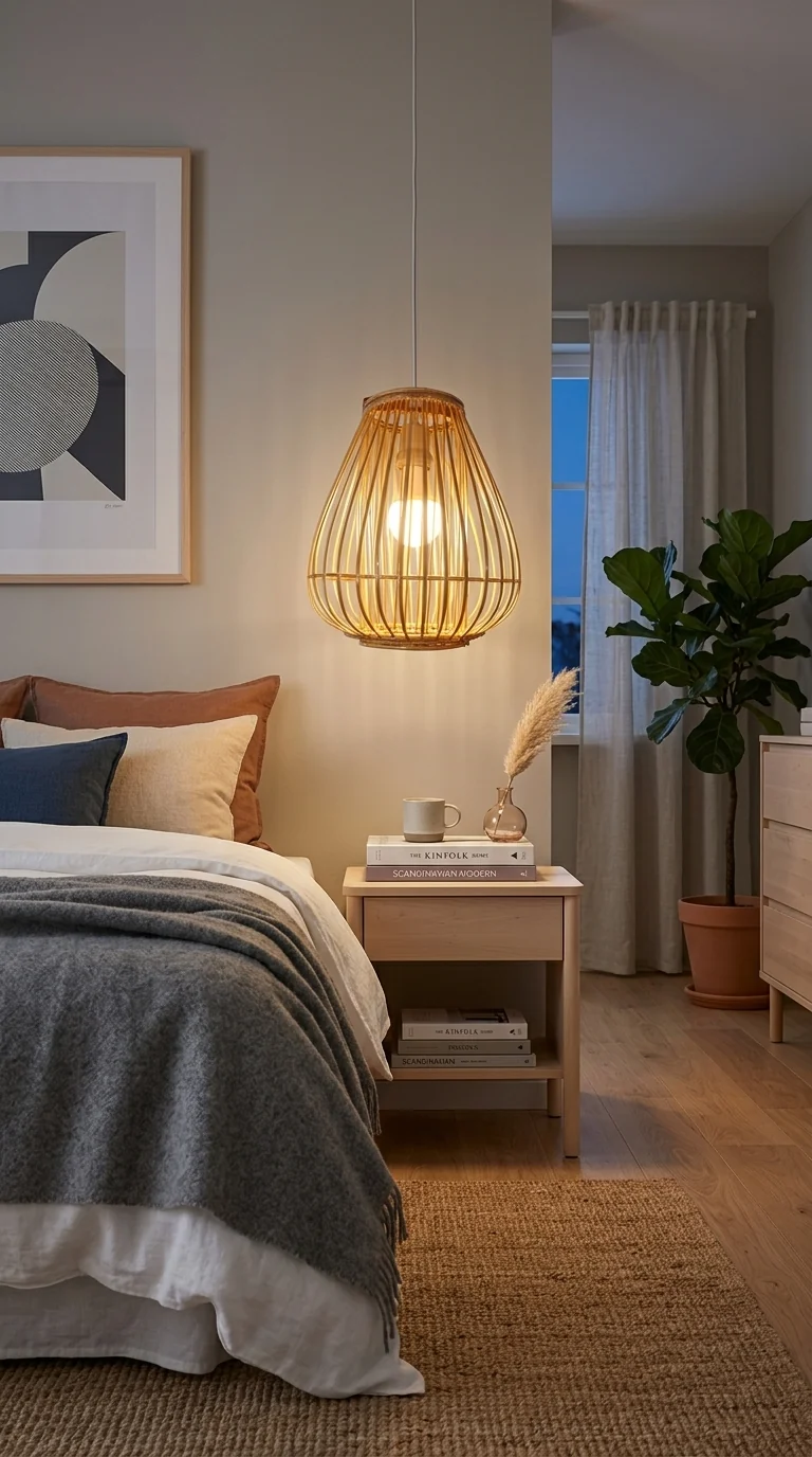 BAI FERN - Rattan and bamboo pendant light shade