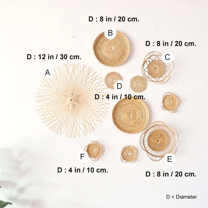 RAT TA NA LEE LA - Wall Hanging Art Decor Set of 10