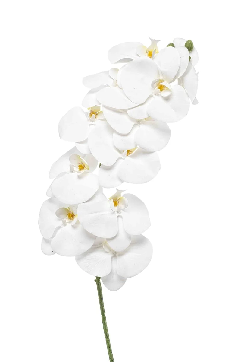 Textil Orchidee "Phalaenopsis" mit 11 Blüten (weiß, beauty)
