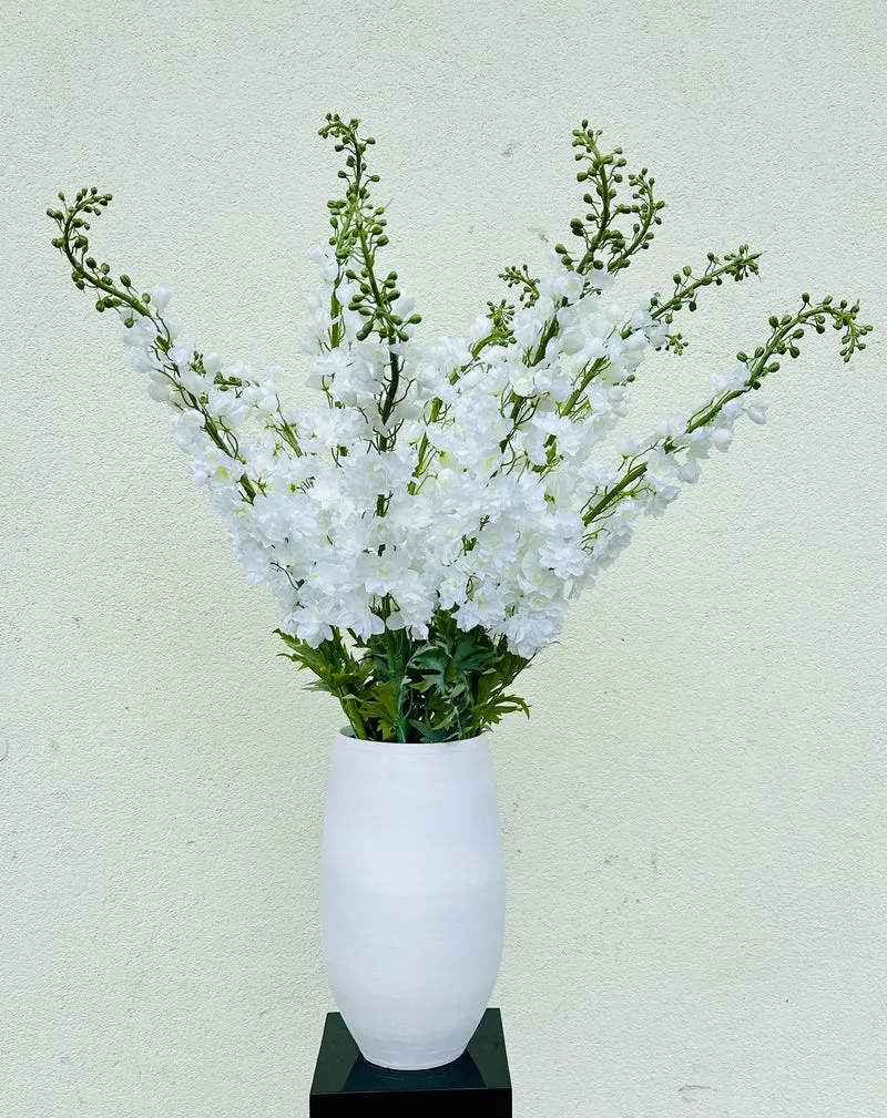 Textil Delphinium Blüte XL, weiß