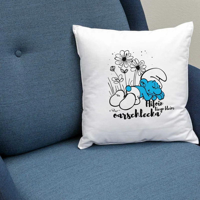 ®Die Schlümpfe "Hifoin, liegn bleim, oarschlecka" Kuschelkissen