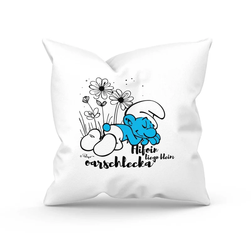 ®Die Schlümpfe "Hifoin, liegn bleim, oarschlecka" Kuschelkissen