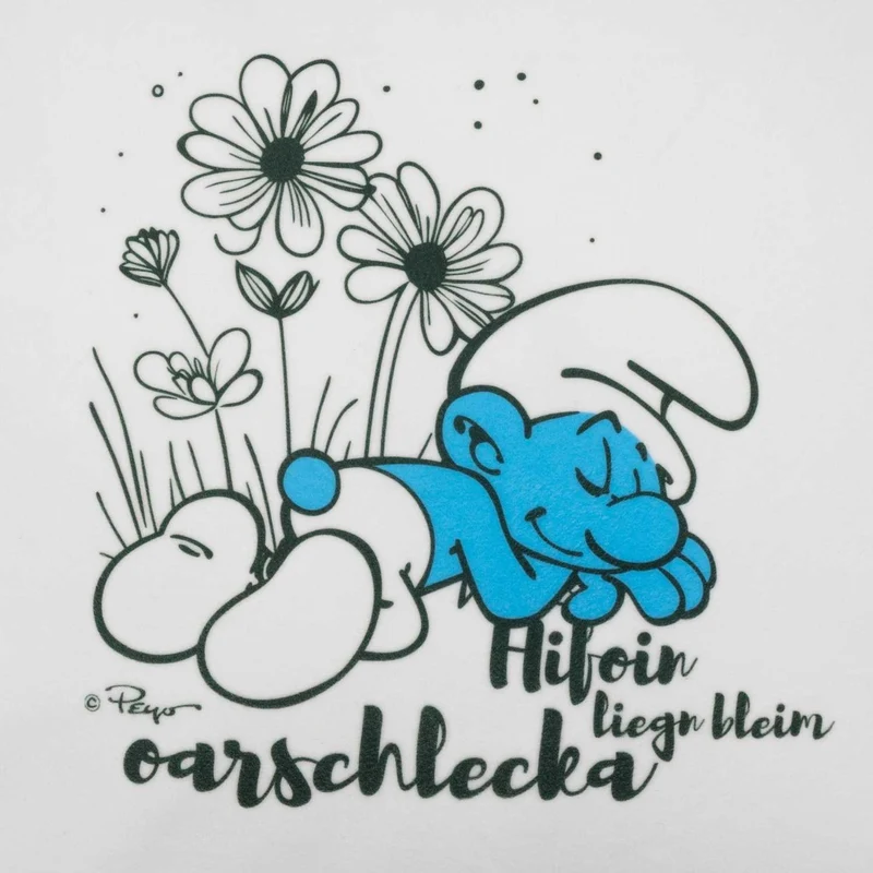 ®Die Schlümpfe "Hifoin, liegn bleim, oarschlecka" Kuschelkissen