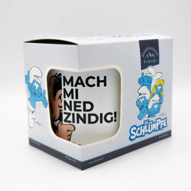 ®Die Schlümpfe Tasse "Mach mi ned zindig"