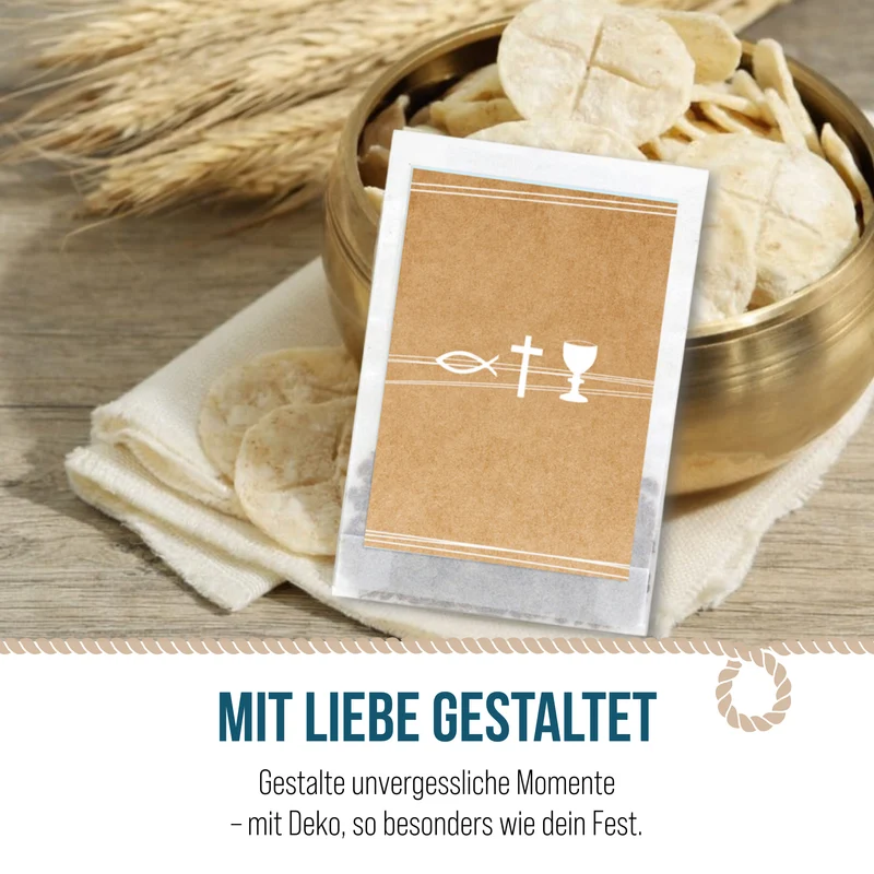 Samentütchen Kraftpapier Erstkommunion 10er Set Fisch Kreuz Kelch