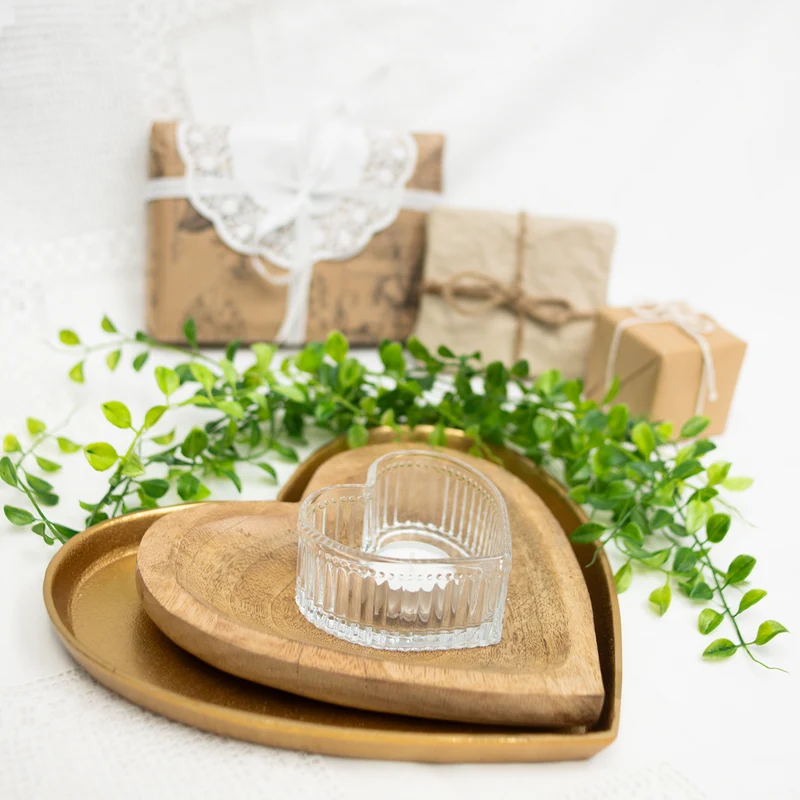 Teelichtglas Herz aus Glas 3er-Set klar