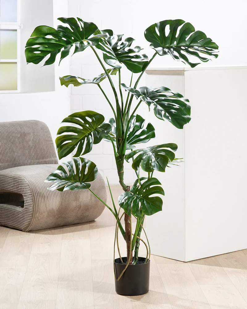 Textil Monstera, grün, ca. 10 Blätter