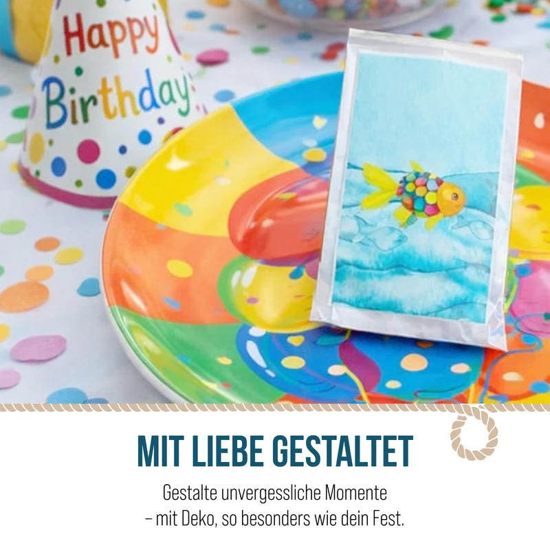 Samentütchen Regenbogenfisch 10er Set für Kindergeburtstag und Taufe
