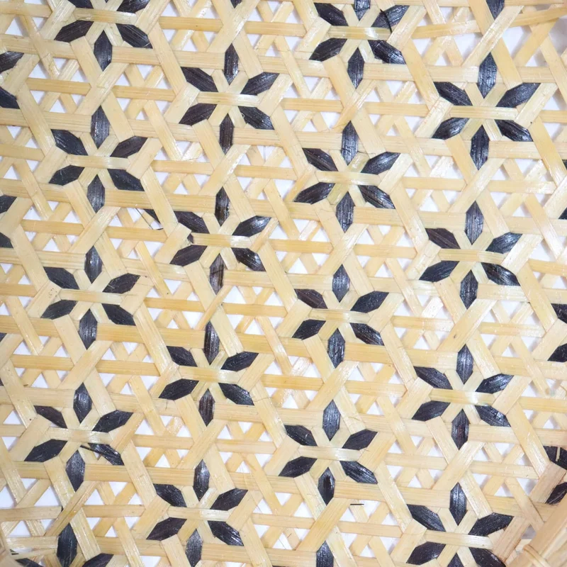 Natural Gold Bamboo Wall Plate Decor — Boho Handwoven Star-Pattern Wicker Wall Art, 8 in