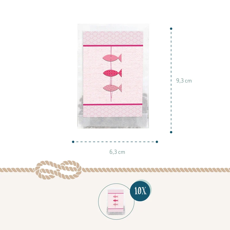 Samentütchen Drei Fische Rosa 10er Set für Taufe und Kommunion