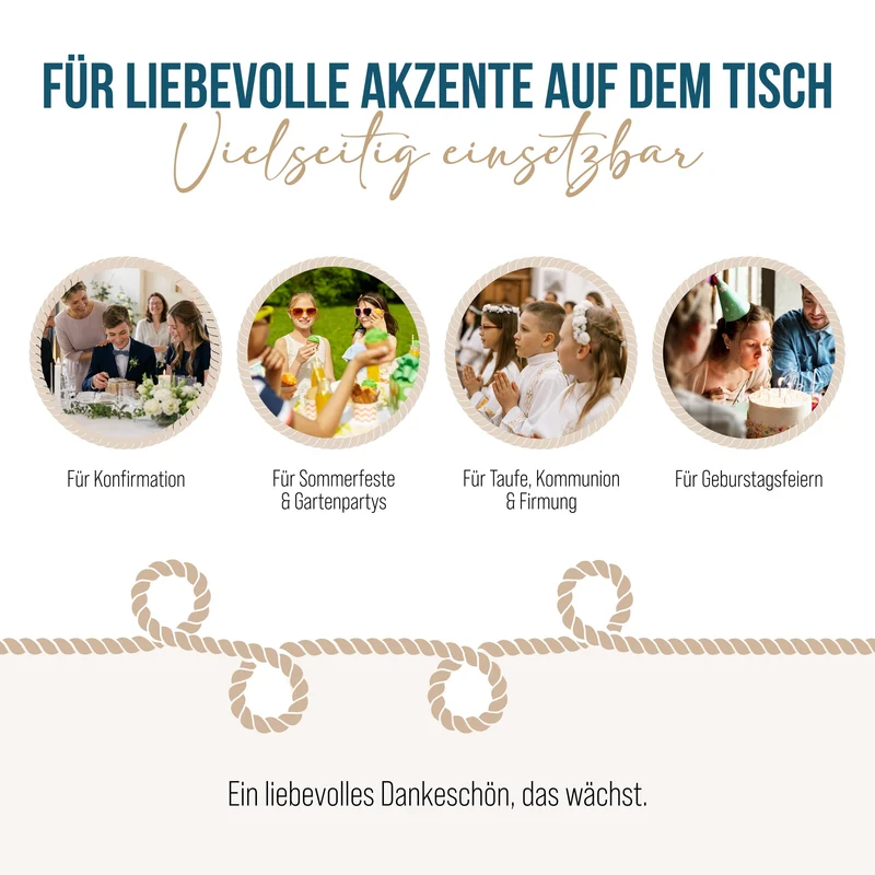 Samentütchen Drei Fische Rosa 10er Set für Taufe und Kommunion