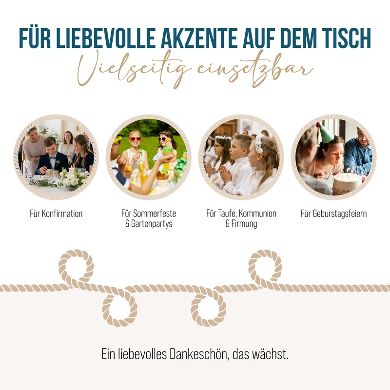 Samentütchen Drei Fische Blau 10er Set für Kommunion und Konfirmation