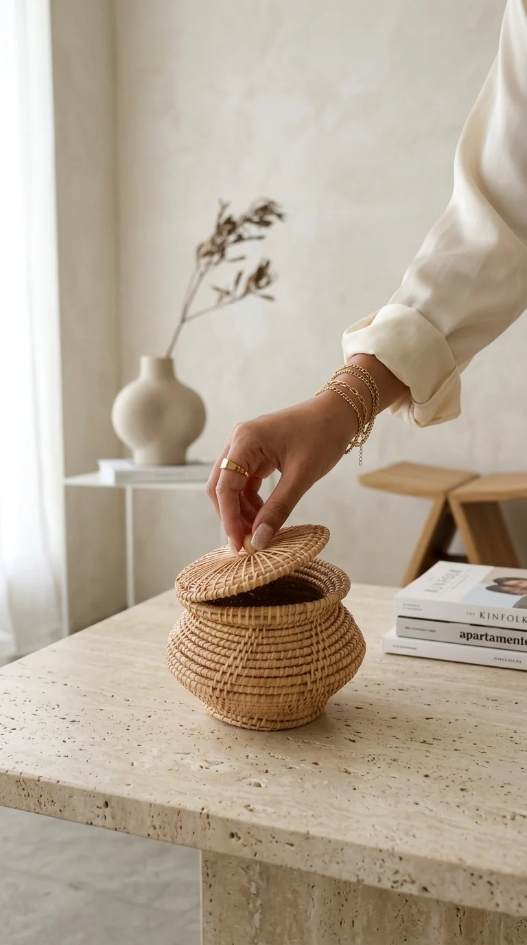 SA NA Rattan Storage Box with Lid