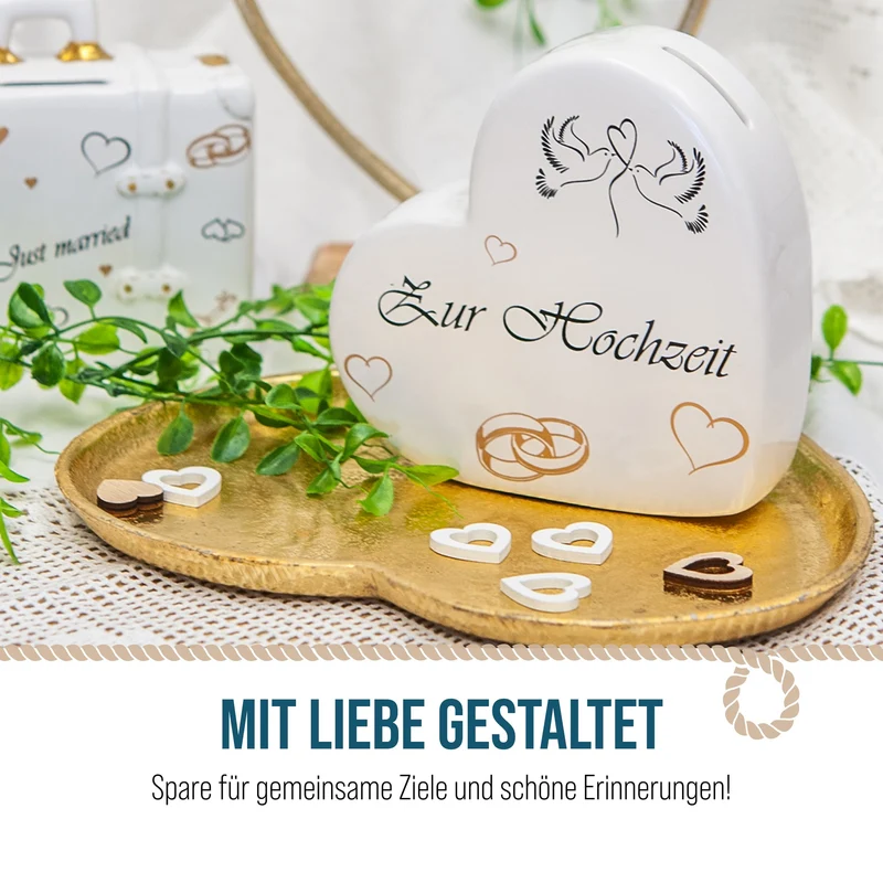 Spardose Herz Zur Hochzeit – Hochzeits-Spardose aus Keramik