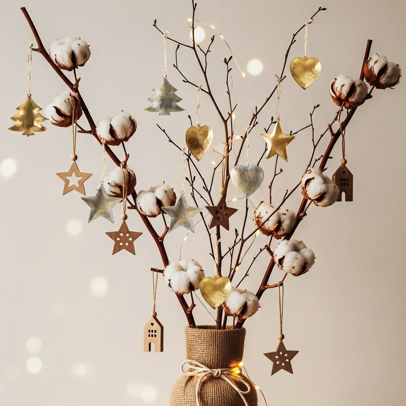 18 Metall Weihnachtsanhänger Vintage Gold 5 cm Weihnachtsdekoration zum Aufhängen
