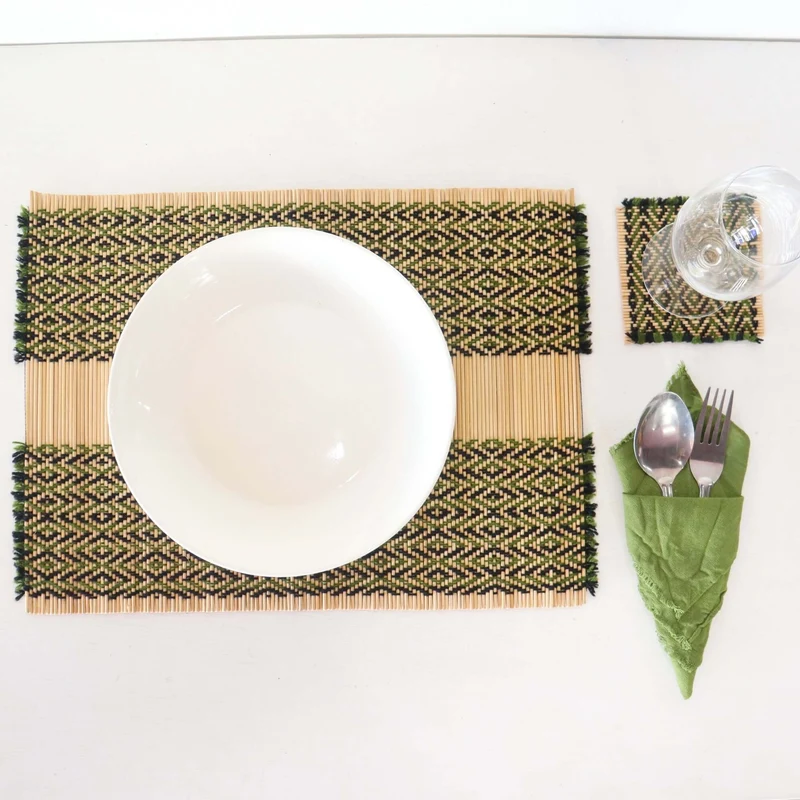 BE LIN DA - Woven Boho Placemats (Set of 4)