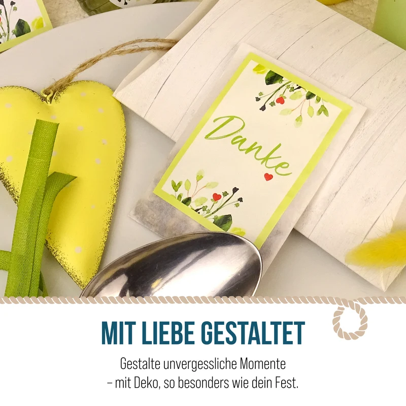 Danke Samentütchen 10er Set - Blumensamen Gastgeschenk mit Karte Danke - Samen Geschenk für Hochzeit, Geburtstag, Taufe oder Kunden - Logbuch-Verlag
