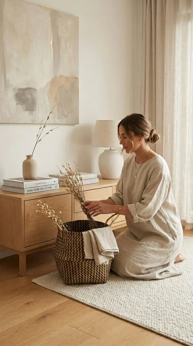 WA LAI Wicker Basket 12 Inch – Handwoven Woven Storage Basket for Home