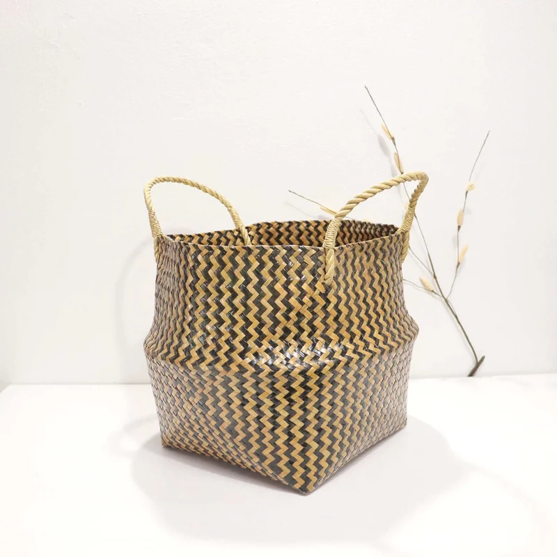 WA LAI Wicker Basket 12 Inch – Handwoven Woven Storage Basket for Home