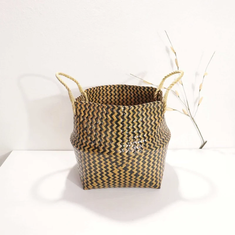 WA LAI Wicker Basket 12 Inch – Handwoven Woven Storage Basket for Home