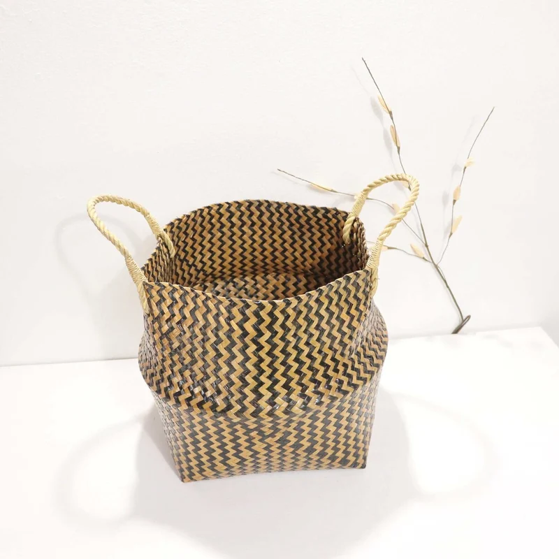 WA LAI Wicker Basket 12 Inch – Handwoven Woven Storage Basket for Home