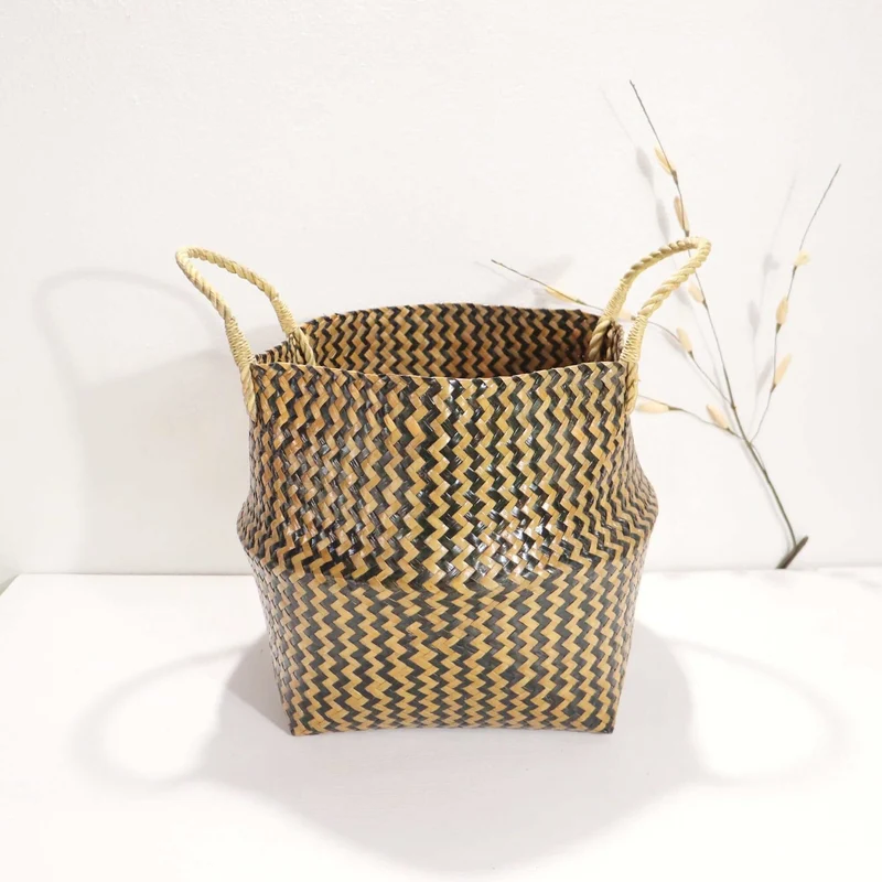 WA LAI Wicker Basket 12 Inch – Handwoven Woven Storage Basket for Home