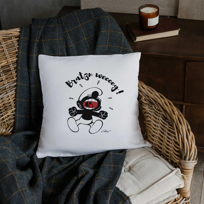 ®Die Schlümpfe "Bratzn weeeeg!" Kuschelkissen