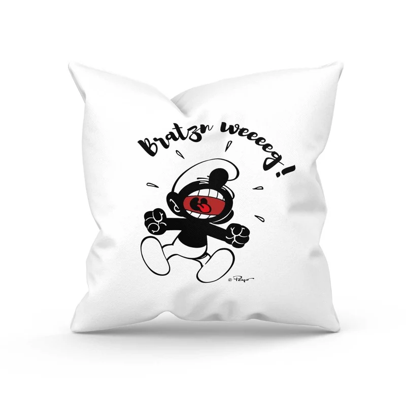 ®Die Schlümpfe "Bratzn weeeeg!" Kuschelkissen