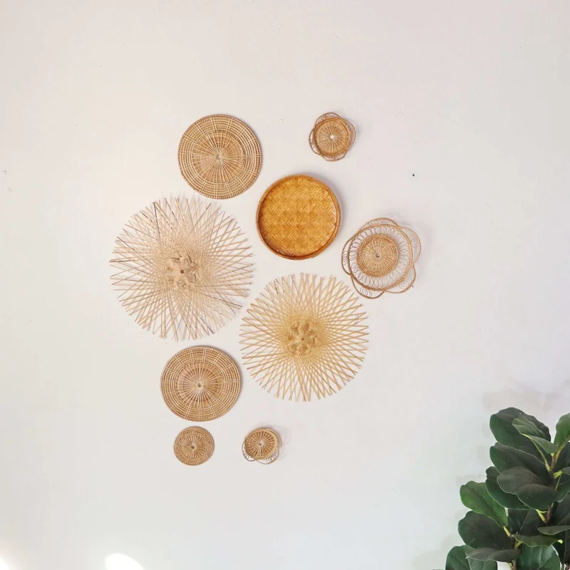 KA TIN - Bamboo Wall Hanging Set of 9