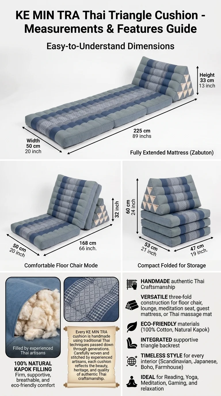 KE MIN TRA Thai Triangle Cushion 3 Fold