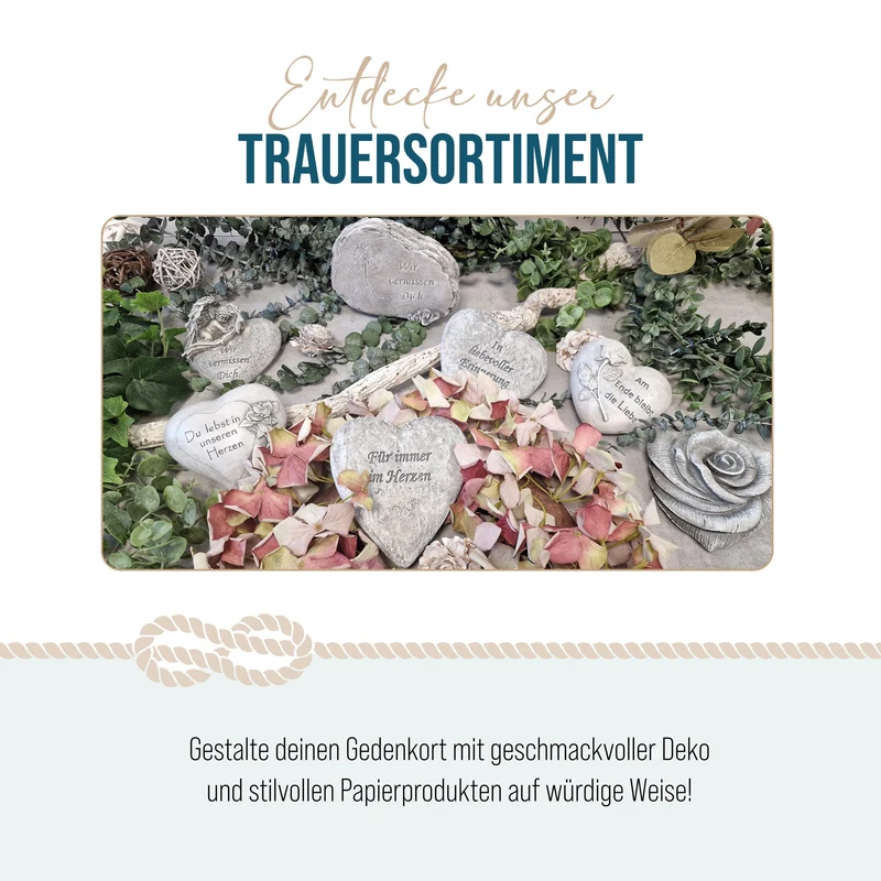 Trauerengel im Flügel In Liebe grau ca. 9 x 6 cm - Grabengel