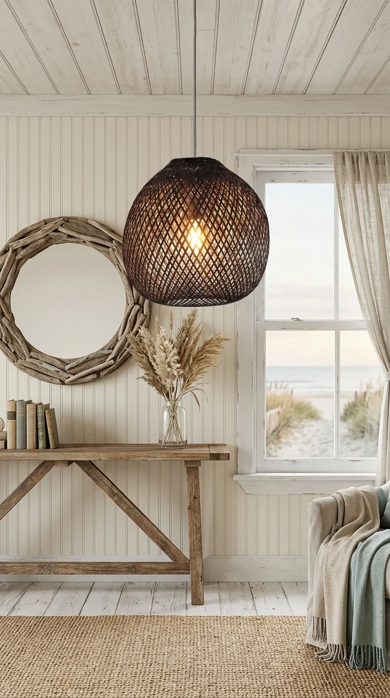 JUNDARA Black Bamboo Pendant Light Shade