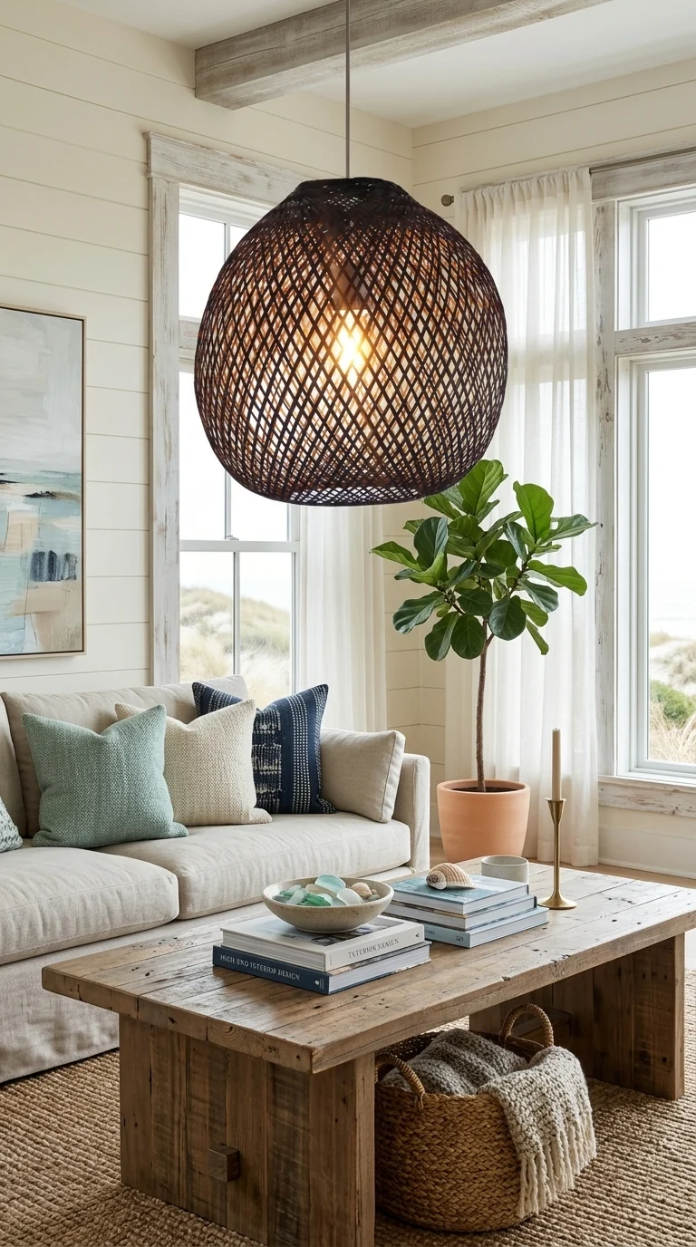 JUNDARA Black Bamboo Pendant Light Shade