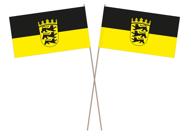 Papier-Fähnchen an 40 cm Polystyrolstab (Bundesländer)